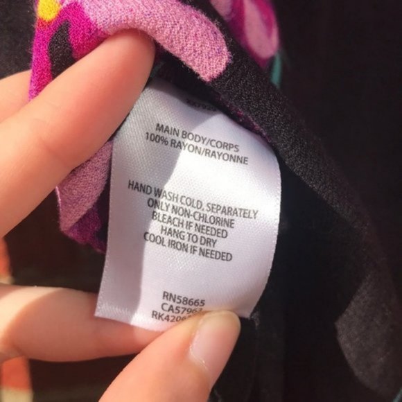 Black and Purple Floral Print Free Press Long Sleeve V-Neck Collared Blouse - Picture 12 of 15